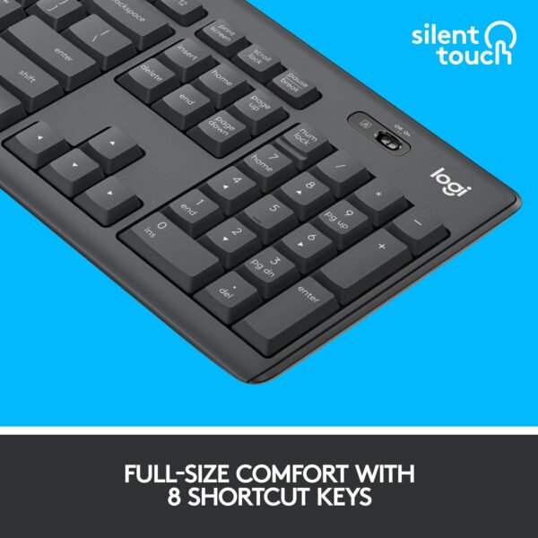 Logitech MK295 Wireless Keyboard and Mouse Combo - SilentTouch Technology