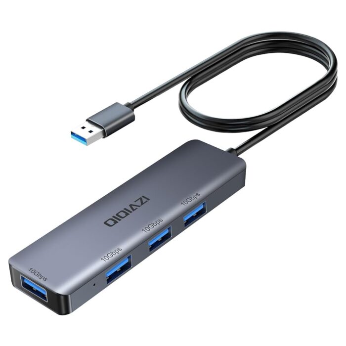 10Gbps USB 3.2 Hub, 4-Port USB A Hub with 3.3ft Extended Long Cable, USB 3.2 Gen 2 Splitter USB Expander for MacBook Pro, iMac, iPad Pro and More