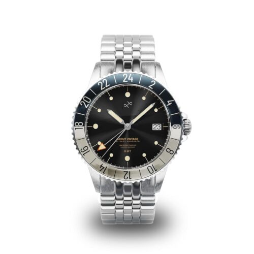 1982 GMT World Traveler Watch for Men - Steel Mens Watch - 316L Stainless Steel Analog Quartz 10 ATM Waterproof Men Watches - Round Sapphire Crystal Dial Men Watch