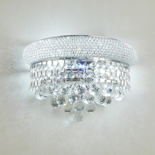 2-Light Crystal Wall Sconces Light Fixtures for Living Room Bathroom Vanity Living Room Hallway Bedroom Stairway (Chrome)