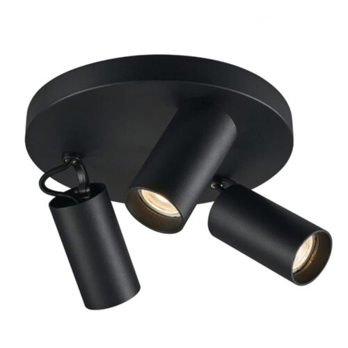 3 Head Adjustable Round Ceiling Spotlight Rotatable Head Track Directional Ceiling Lamp Close to Ceiling Light Fixtures for Corridor Gallery Kitchen Bedroom Office Coffee Shop/K