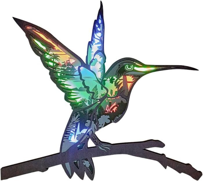 3D Wooden Animals Carving LED Night Light, Wood Carved Lamp Festival Decoration Home Decor Desktop Desk Table Living Room Bedroom Office Shelf Statues Gifts (Remote Control...