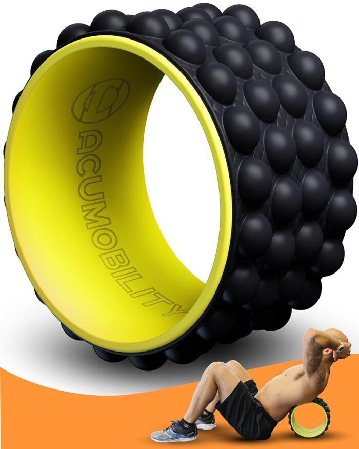 Acumobility Back Stretcher, Back Cracker, Back Roller, Back Pain, Back Pain Relief Products, Yoga Wheel, Back Foam Roller for Back, Back Stretching & Back Cracking Device, Back...