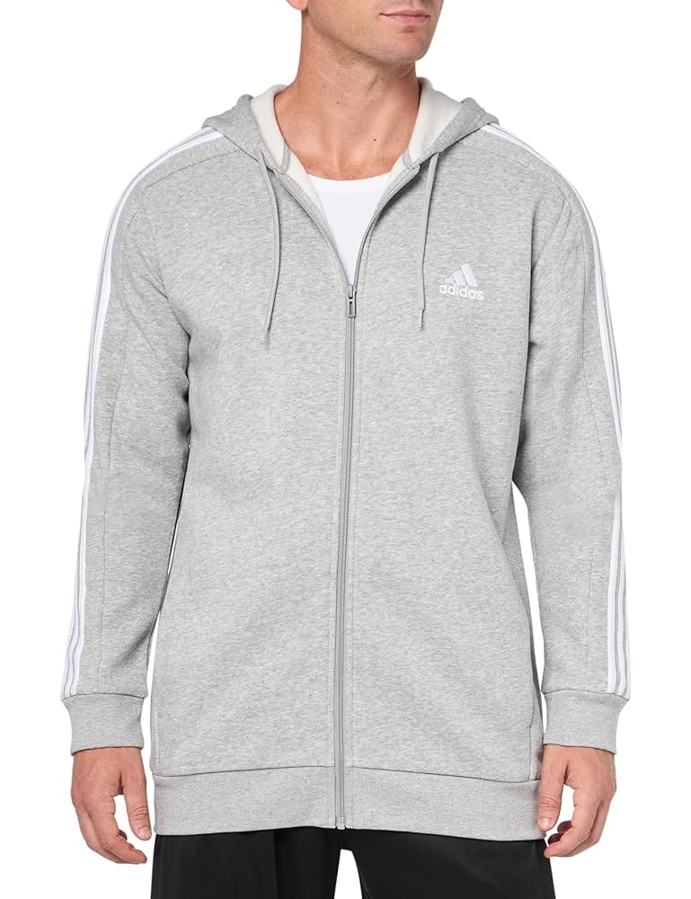 adidas Men’s Essentials Fleece 3-Stripes Full-Zip