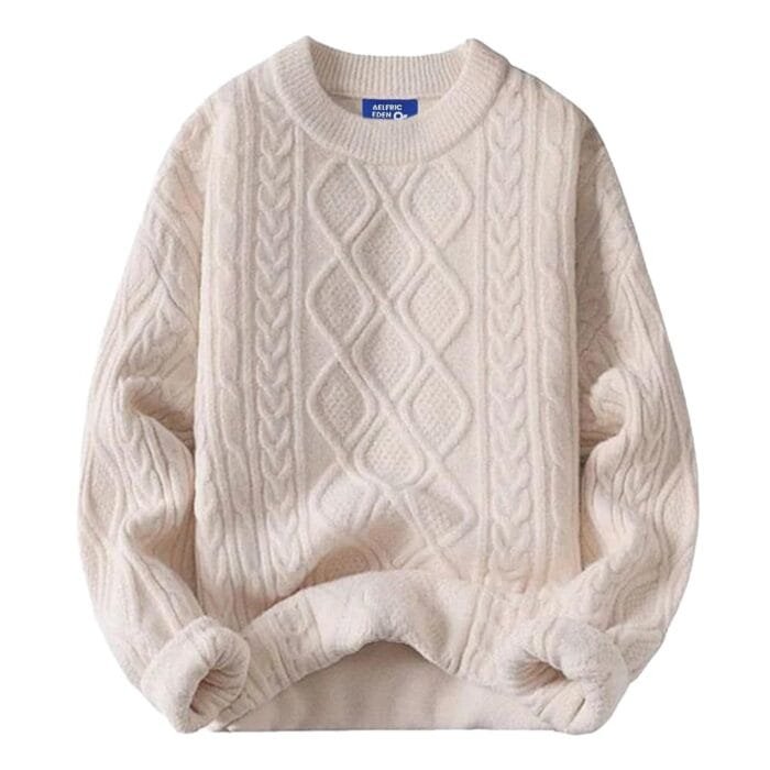 Aelfric Eden Oversized Sweater 90s Vintage Heavy Knitted Sweater Long Sleeve Sweater Women Woven Crewneck Pullover