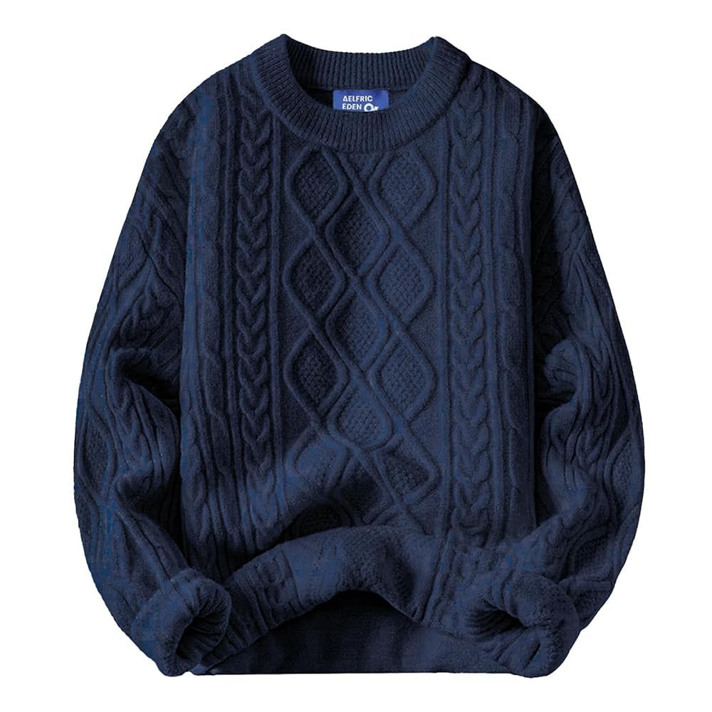 Aelfric Eden Oversized Sweater 90s Vintage Heavy Knitted Sweater Long Sleeve Sweater Women Woven Crewneck Pullover