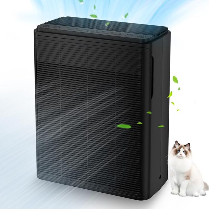 Air Purifiers for Home Large Room up to 1560ft², CADR 260m³/h,H13 True Hepa Filter/Low Noise pets Air Cleaner For Office,bedrooms,Dorm, Apartment, Kitchen,3 Fan...