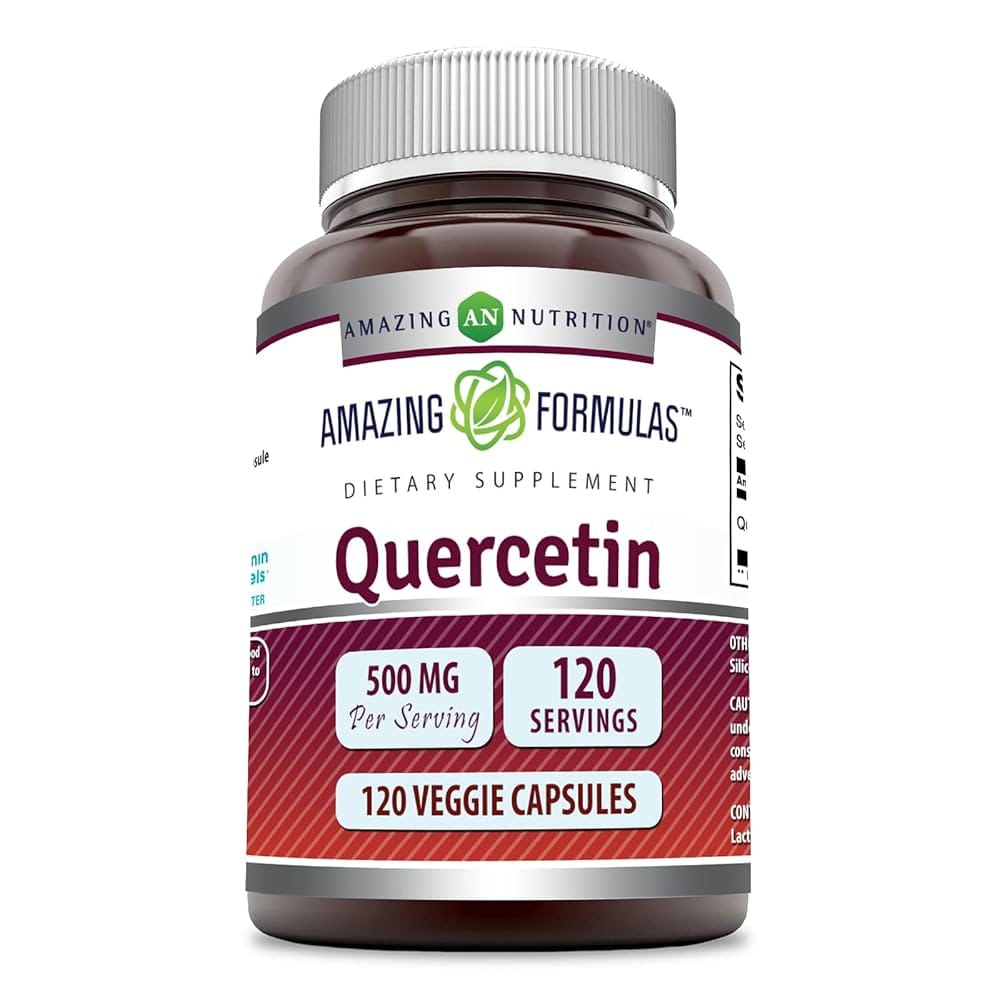 Amazing Formulas Quercetin 500mg 120 Veggie Capsules Supplement – Non-GMO – Gluten Free – Supports Overall Health & Well Being
