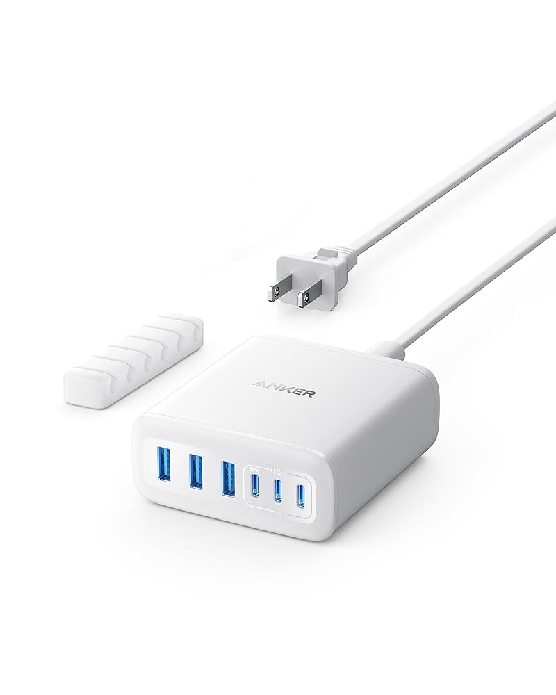 Anker Desktop Charger, Fast Charging USB C Charger, 112W Max 6-Port Charging Station, for iPhone, iPad, MacBook, Samsung and More (Cable Not Included)