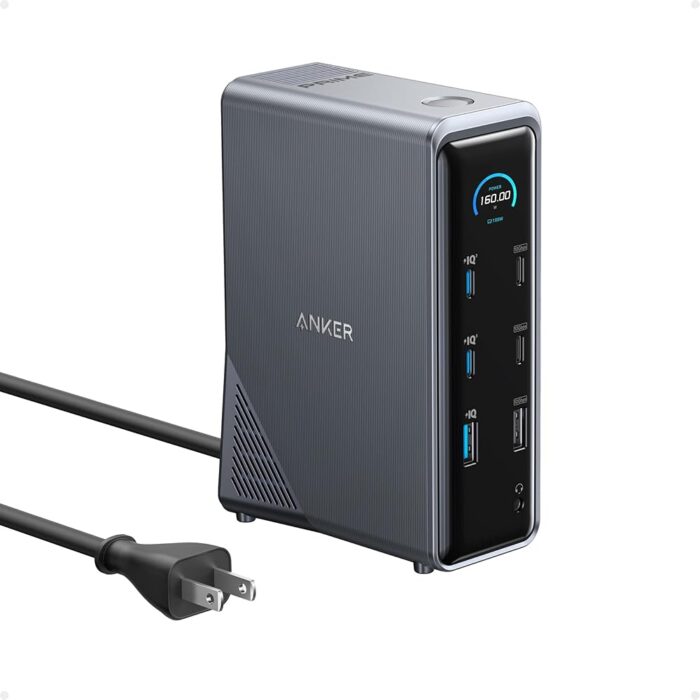 Anker Prime Docking Station, 14-Port with 160W Max Output, 10Gbps Fast Data Transfer, Real-Time Smart Interface, Audio and Ethernet Ports, Dual 4K Displays for Dell, HP, Lenovo...