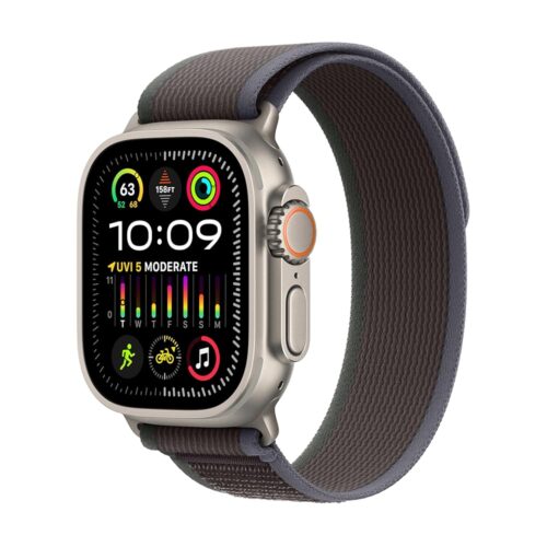 Apple Watch Ultra 2 [GPS + Cellular 49mm] Smartwatch with Rugged Titanium Case & Blue/Black Trail Loop S/M. Fitness Tracker, Precision GPS, Action Button, Extra-Long Battery Life