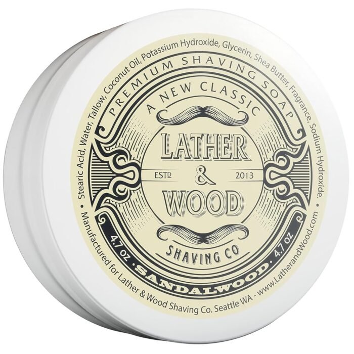 ather & Wood Shaving Soap - Sandalwood - Simply The Best Luxury Shaving Cream - Tallow - Dense Lather with Fantastic Scent for The Worlds Best Wet Shaving Routine. 4.6 oz...