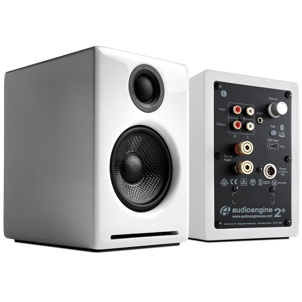 Audioengine A2 Plus Wireless Bluetooth Desktop Speakers – 60W Computer Speakers for Music and Gaming