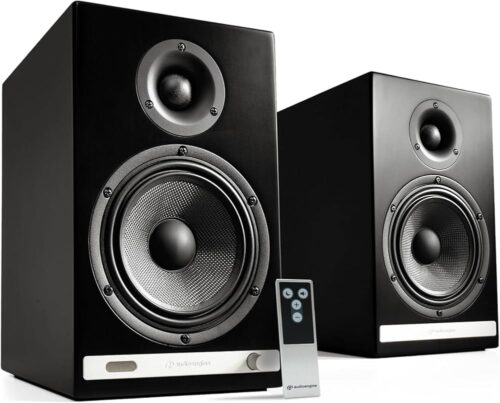 Audioengine HD6 Premium Wireless 150W Bluetooth Speakers - Powerful Home Music System Bookshelf Speakers - Home Theater Systems, Studio Monitors - Clear Vinyl and Record Player...