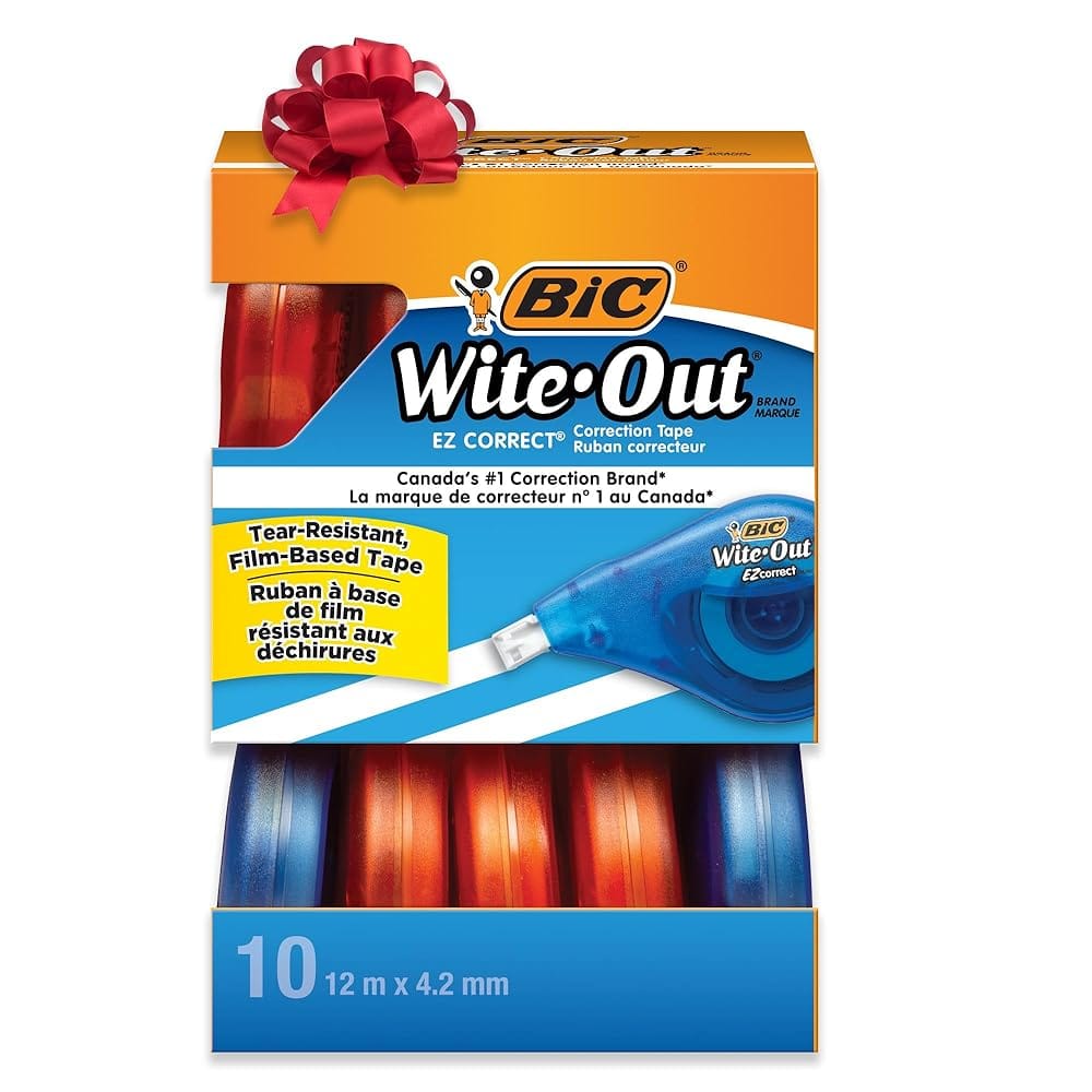 BIC(R) Wite-Out(R) Correction Tape, 471 3/5in., Pack Of 10, BICWOTAP10