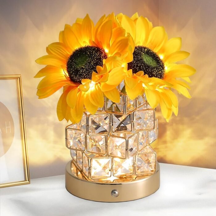 Birthday Gifts for Women,Sunflower Flower Lamp,Touch Lamp,Battery Powered Lights,3-Colour Dimming Small Night Light,Gifts for Mom for Valentine Day,Mothers Day,Xmas,Birthday...