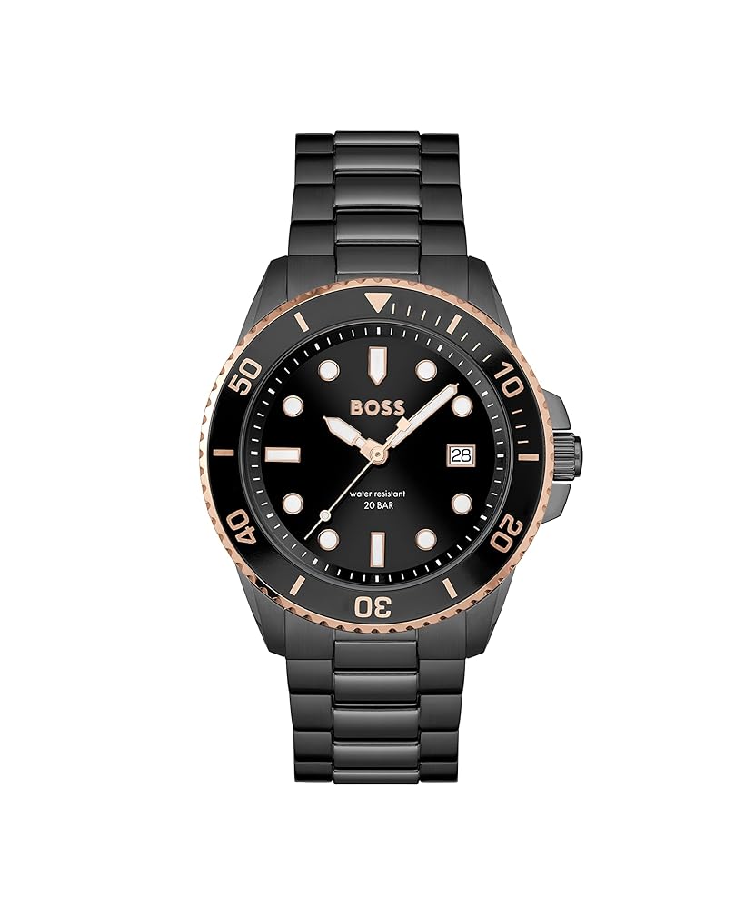 BOSS Men’s ACE 43mm Quartz Diver’s Watch | Water Resistant 20 ATM | Premium Timepiece for Sport Performance