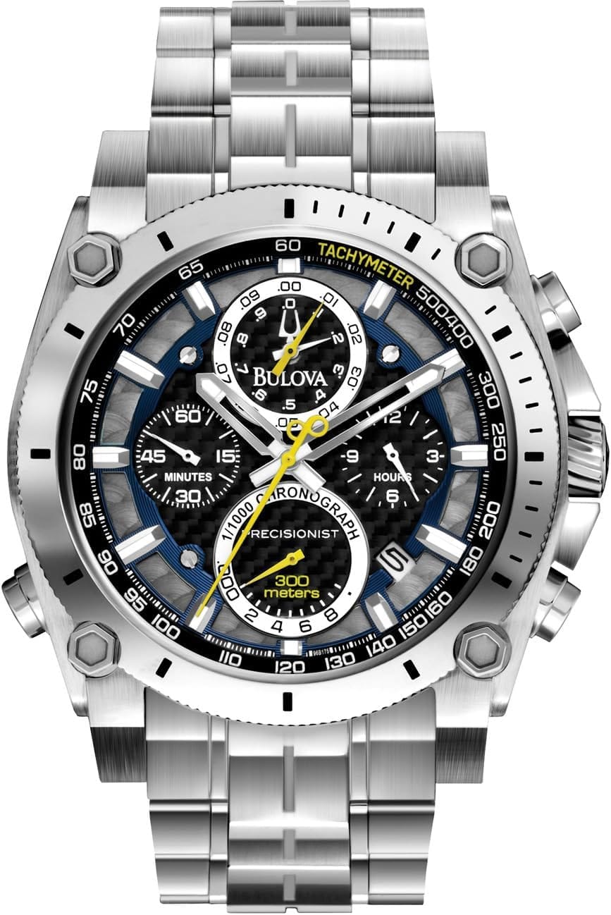 Bulova Men’s Icon High Precision Quartz Chronograph Watch, Curved Mineral Crystal