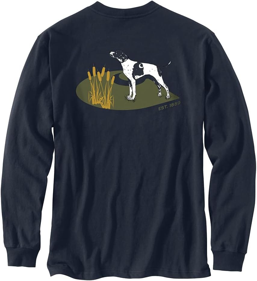 Carhartt Men’s Loose Fit Heavyweight Long Sleeve Pocket Dog Graphic T-Shirt