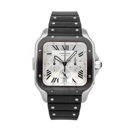 Cartier Santos XL Chronograph Silver Dial Men's Watch WSSA0017