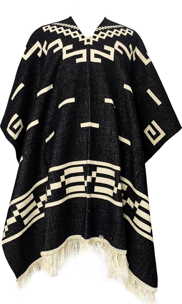 Clint Eastwood Ruana Poncho Alpaca Wool Handmade Ecuador | Western Style Unisex | Thick Warm & Soft | Replica Cover Bag Gift
