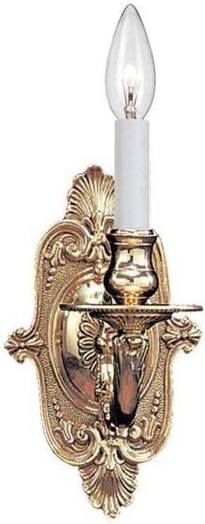Crystorama 641-PB Wall Sconce, 1-Light 60 Watts, Polished Brass