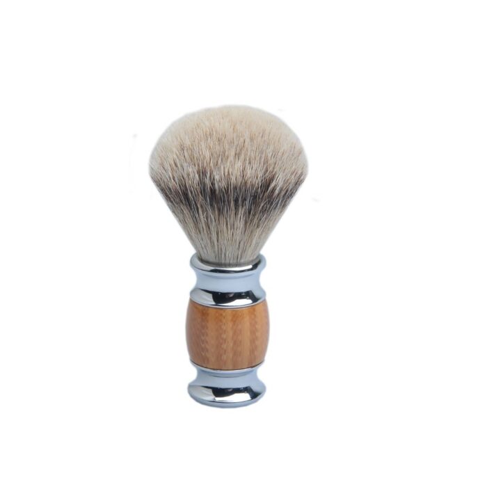 CSB Silvertip Badger Shaving Brush Wood Resin & Alloy Design Handle for Men Wet Shaving Handmade Badger Brush No Terrible Smell