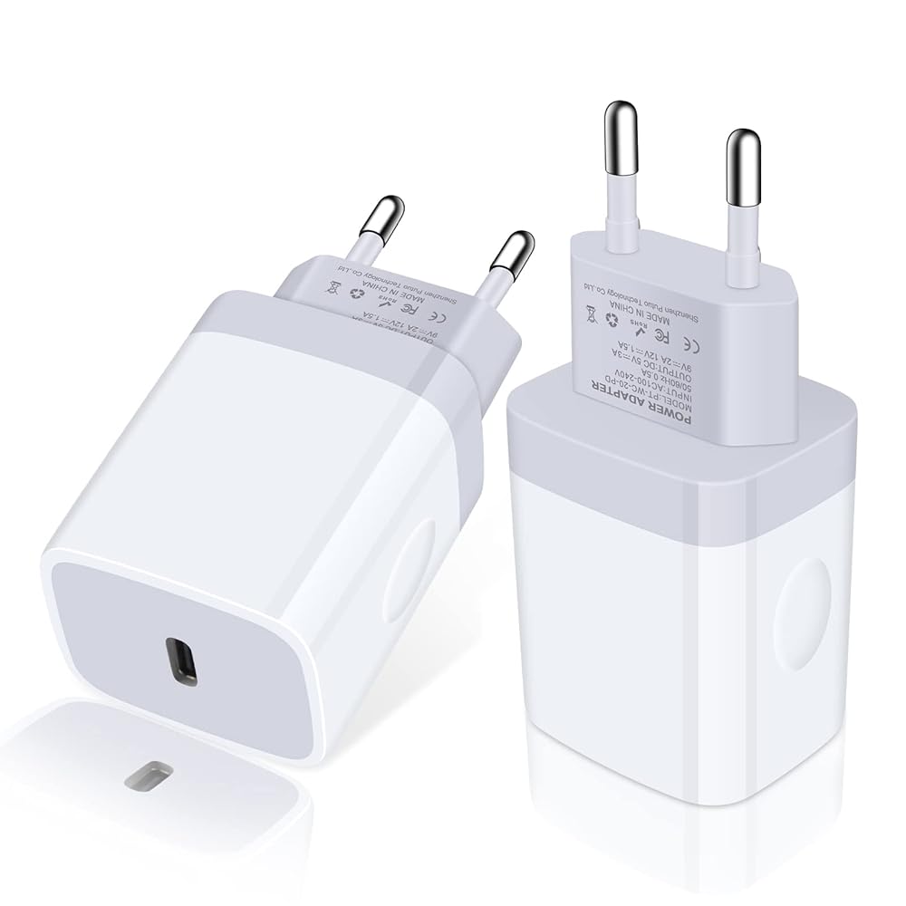 European Charger 2Pack EU Fast 20W USB C Charger Block Travel Plug PD Power Adapter for iPhone 16/16 Pro/16 Pro Max/16 Plus/15/15 Pro/14/14 Pro/13 Pro…