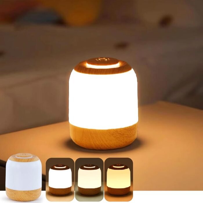 Eye Caring Soft Night Light, Touch Night Light for Baby, Kids and Adults, Small Cute Bedside Lamp, 3 Colors, Dimmable, USB Rechargeable Warm/Cold Night Light for Bedrooms, Baby...