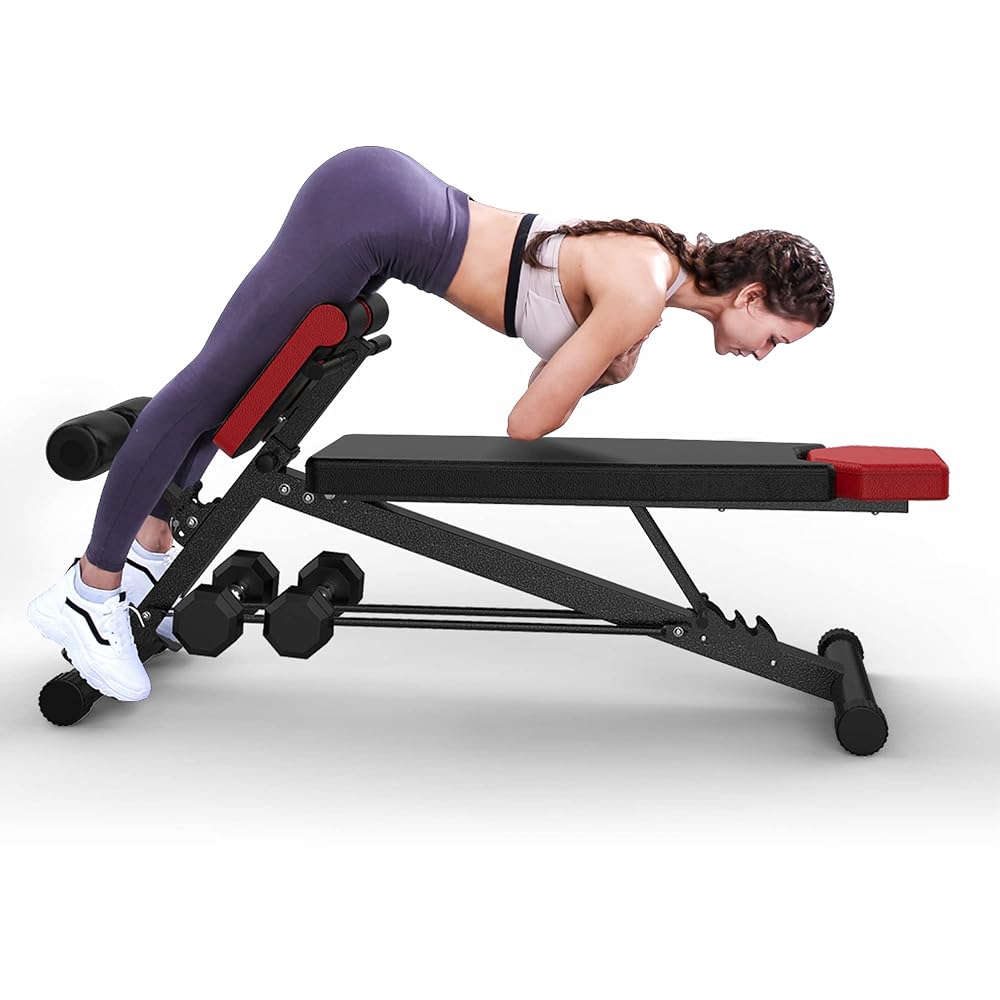 Finer Form Multi-Functional Weight Bench for Full All-in-One Body Workout – Versatile Adjustable Workout Bench for Home Gym. Fitness equipment perfect for Back HyperExtension,…