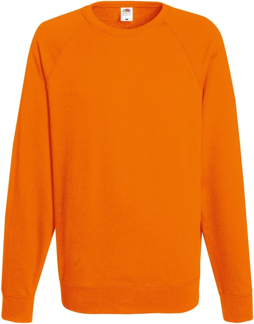 Fruit of the Loom Mens Lightweight Raglan Sweatshirt (240 GSM) (M) (Orange)