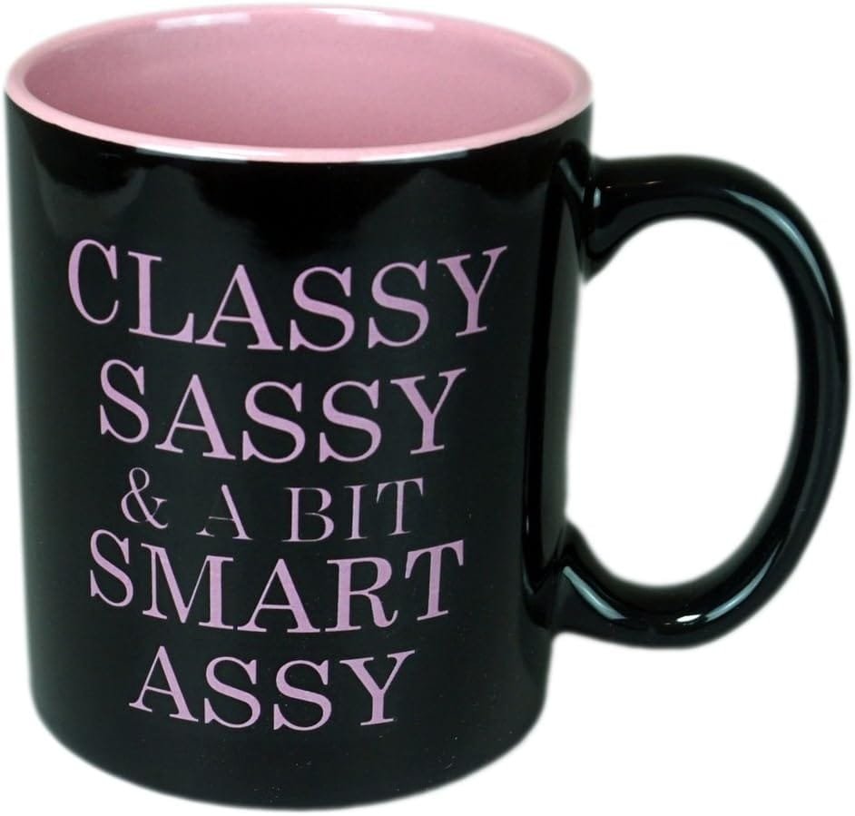 Funny Guy Mugs Classy Sassy and A Bit Smart Assy Ceramic Coffee Mug – 11oz – Ideal Funny Coffee Mug for Women and Men – Hilarious Novelty Coffee Cup with Witty Sayings