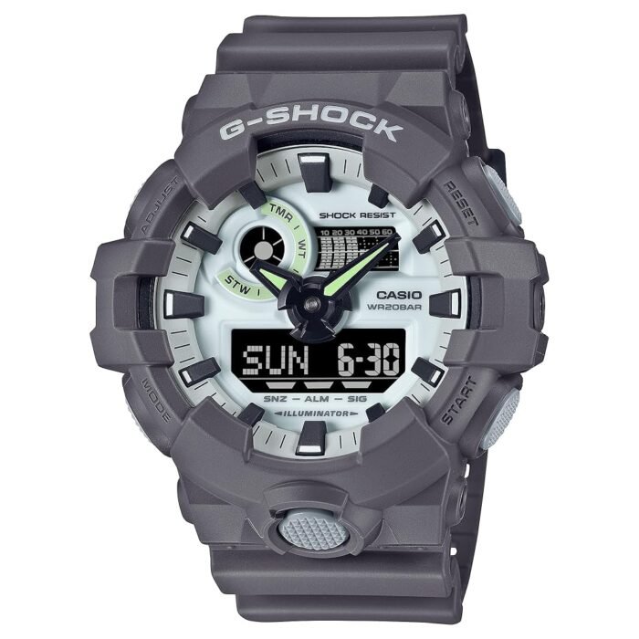 G-Shock Casio GA700HD-8A Glowing Luminescent Dial Analog Digital Gray Watch, Grey