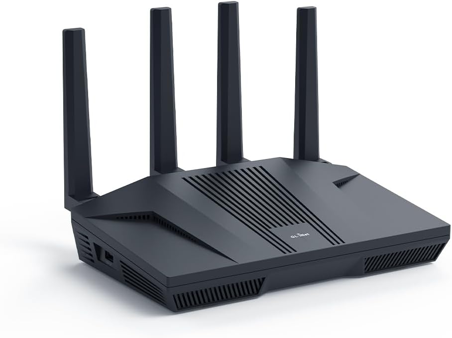 GL.iNet GL-MT6000(Flint 2) WiFi 6 Router with Wide Coverage, High-Speed Gaming Router, 2 x 2.5G Multi-Gig Ports+4 x 1G Ethernet Ports, Mass Device Connectivity, Rapid OpenVpn &…