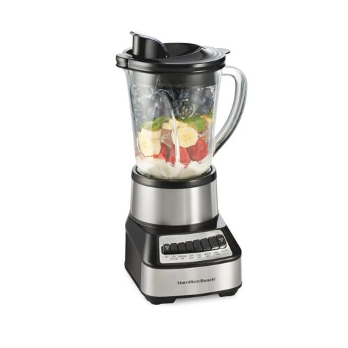 Hamilton Beach Wave Crusher Blender For Shakes and Smoothies With 40 Oz Glass Jar and 14 Functions, Ice Sabre Blades & 700 Watts for Consistently Smooth Results, Black +...