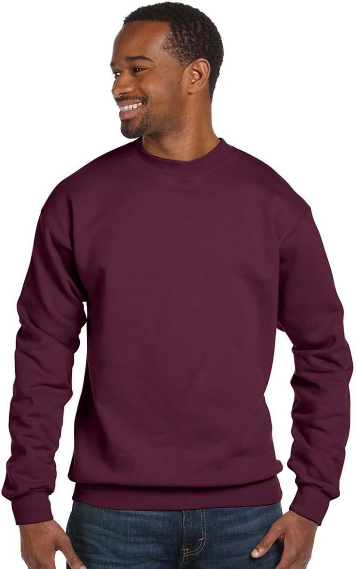 Hanes 7.8 oz. ComfortBlend EcoSmart 50/50 Fleece Crew, 2XL, MAROON