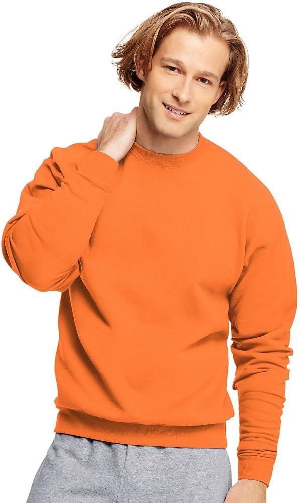 Hanes ComfortBlend EcoSmart Crew Sweatshirt_Safety Orange_3XL