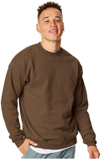 Hanes Mens 7.8 oz ComfortBlend, EcoSmart Crew Sweatshirt. Army Brown