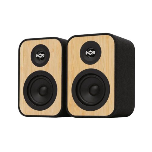 House of Marley Uplift Bluetooth Bookshelf Speakers, Bamboo Finish, Bluetooth 5.3, Superior Stereo Sound, RCA Input, Recycled Fabric, Sustainable Paper Packaging, Perfect Pair...