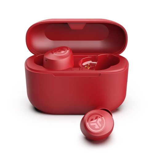 JLab Go Air Pop True Wireless Bluetooth Earbuds & Charging Case - Rose Red, Dual Connect, IPX4 Sweat Resistance, Bluetooth 5 Connection, 3 EQ Sound Settings Signature, Balanced,...