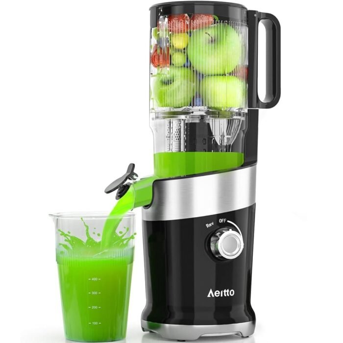 Juicer Machines, Aeitto Cold Press Juicer with 4.9" Large Feed Chute, Masticating Juicer Fits Whole Vegetables and Fruits, Slow Juicer Self Feeding, Easy to Clean, High Juice...