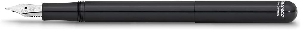 Kaweco LILIPUT Fountain Pen Black I Premium Aluminium Fountain Pen for Ink Cartridges I Exclusive Fountain Pen 12.5 cm I Nib: BB (Extra Broad)