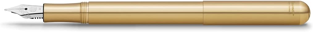 Kaweco LILIPUT Fountain Pen Brass I Premium Brass Fountain Pen for Ink Cartridges I Exclusive Fountain Pen 12.5 cm I Nib: EF (Extra Fine)