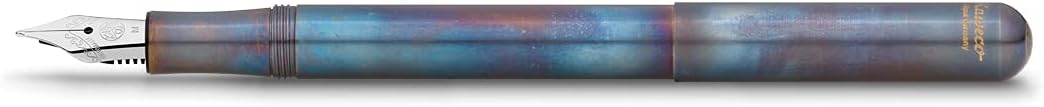 Kaweco LILIPUT Fountain Pen Fireblue I Premium Blued Stainless Steel Fountain Pen for Ink Cartridges I Exclusive Fountain Pen 12.5 cm I Nib: M (Medium)