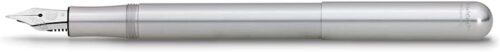 Kaweco LILIPUT Fountain Pen Silver I Premium Aluminium Fountain Pen for Ink Cartridges I Exclusive Fountain Pen 12.5 cm I Nib: M (Medium)