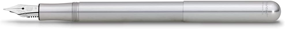 Kaweco LILIPUT Fountain Pen Silver I Premium Aluminium Fountain Pen for Ink Cartridges I Exclusive Fountain Pen 12.5 cm I Nib: M (Medium)