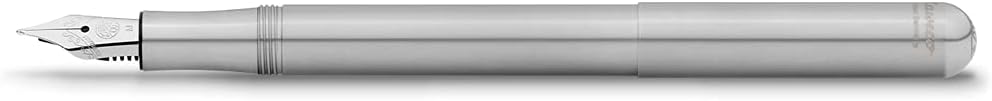 Kaweco LILIPUT Fountain Pen Stainless Steel I Premium Stainless Steel Fountain Pen for Ink Cartridges I Exclusive Fountain Pen 12.5 cm I Nib: M (Medium)