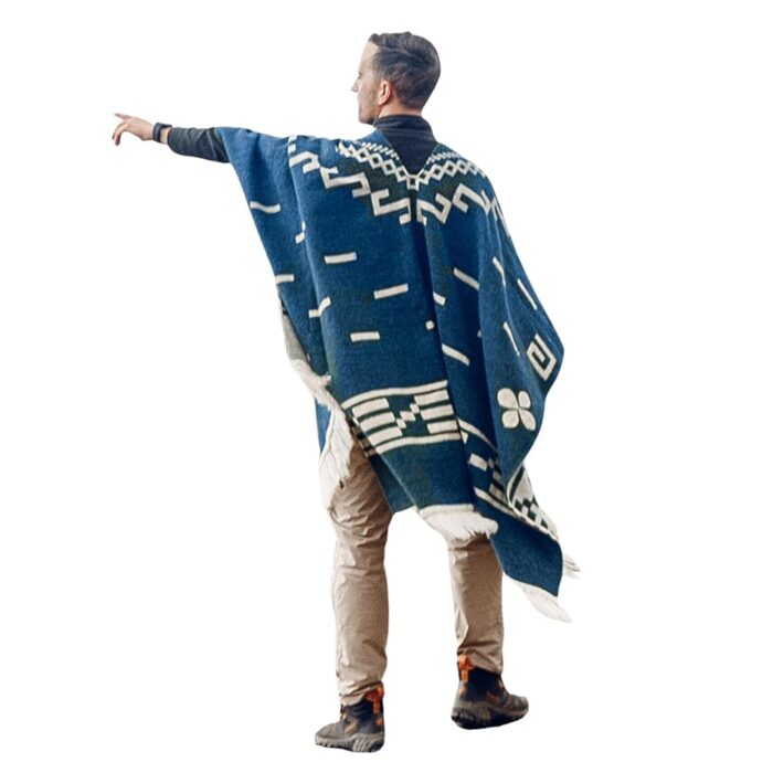 LATITUDE ZERO Alpaca Wool Poncho -Serape | Warm & Soft Clint Eastwood poncho| cowboy - Western - Style