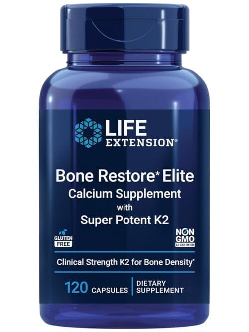 Life Extension Bone Restore Elite Calcium Supplement with Super Potent K2, Calcium, Vitamin D3, Magnesium, Boron, zinc, Vitamin K2, for Bone Health, Gluten-Free, Non-GMO, 120...