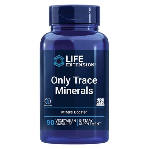 Life Extension Only Trace Minerals, a Daily dose of zinc, Chromium, Boron, Copper, Manganese, Vanadyl sulfate, Gluten-Free, Non-GMO, Vegetarian, 90 Capsules